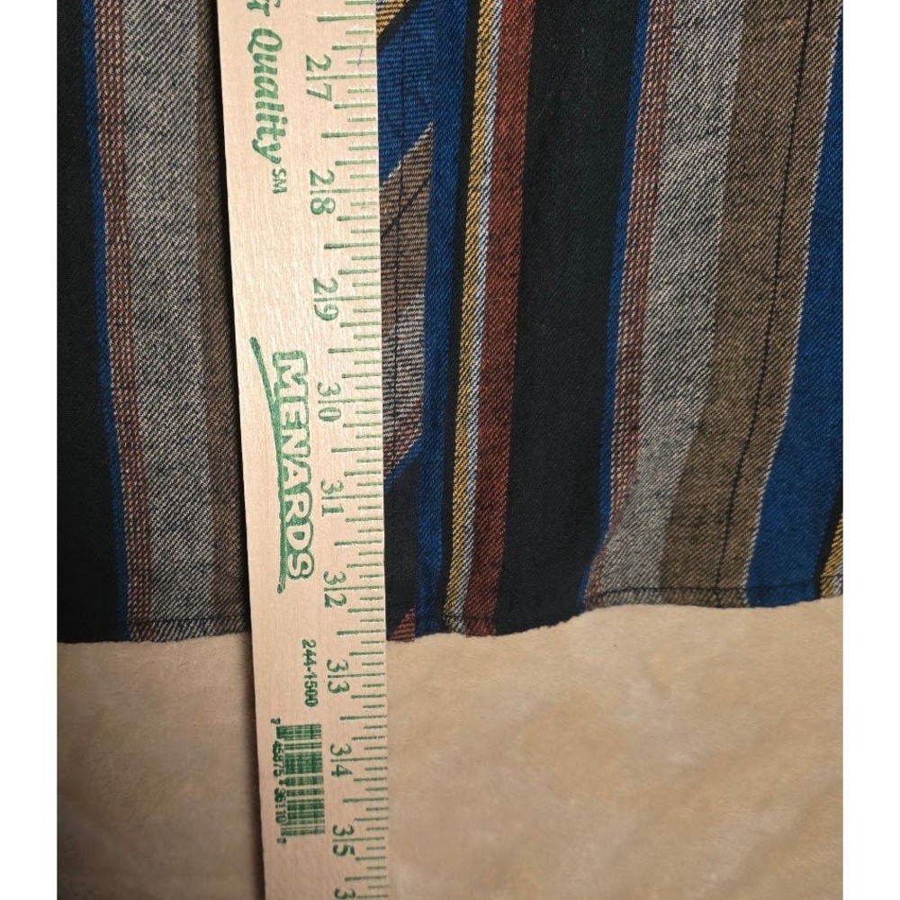 Wrangler Western Shirts Mens 3XL Big Man Blue Brown Striped Long Sleeve 1380 - Picture 5 of 6